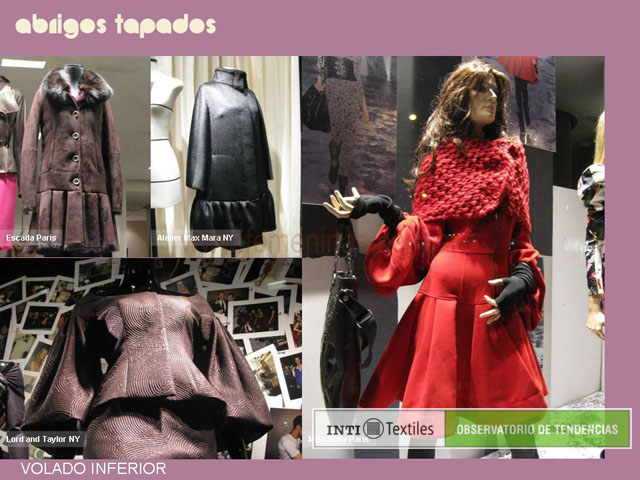 Abrigos tapados con volado inferior para mujer moda otoño invierno 2010